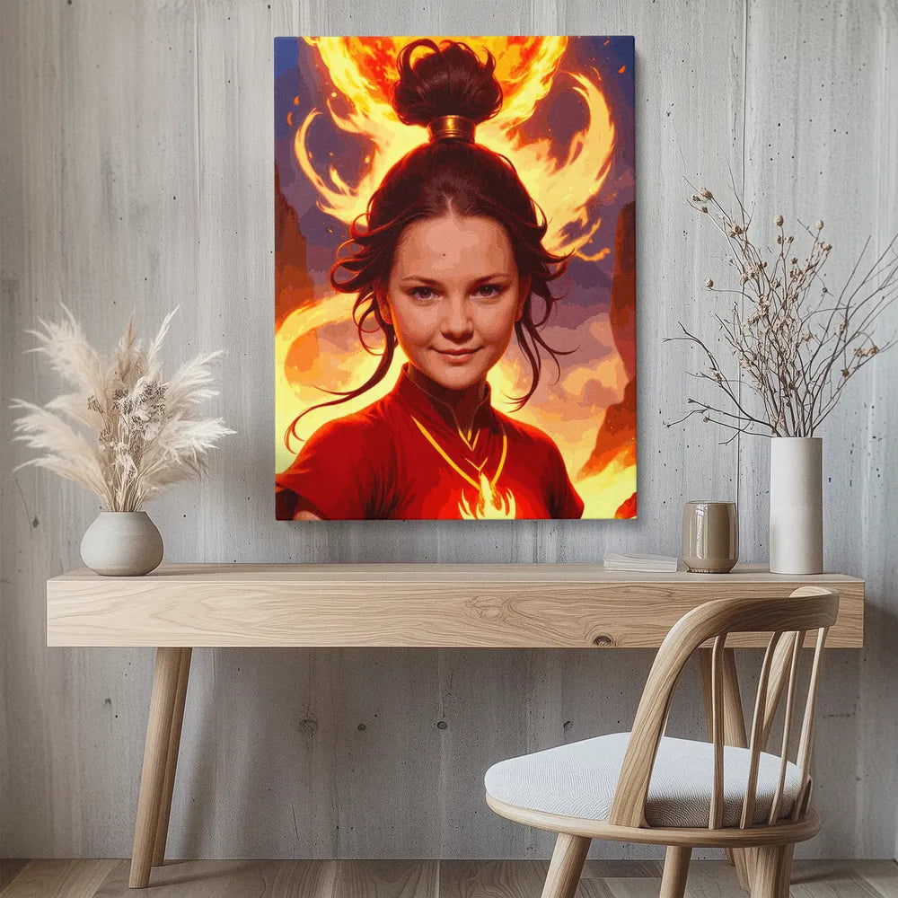 Zestaw do malowania po numerach „Bogini ognia”.