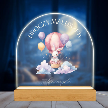 Personalizowana lampka LED z imieniem dziecka – Balon z Maluszkiem