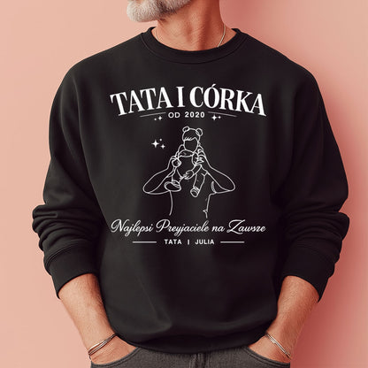 Koszulka Tata i Córka z imieniem i rokiem – Najlepsi Przyjaciele na Zawsze, prezent dla taty na Dzień Ojca
