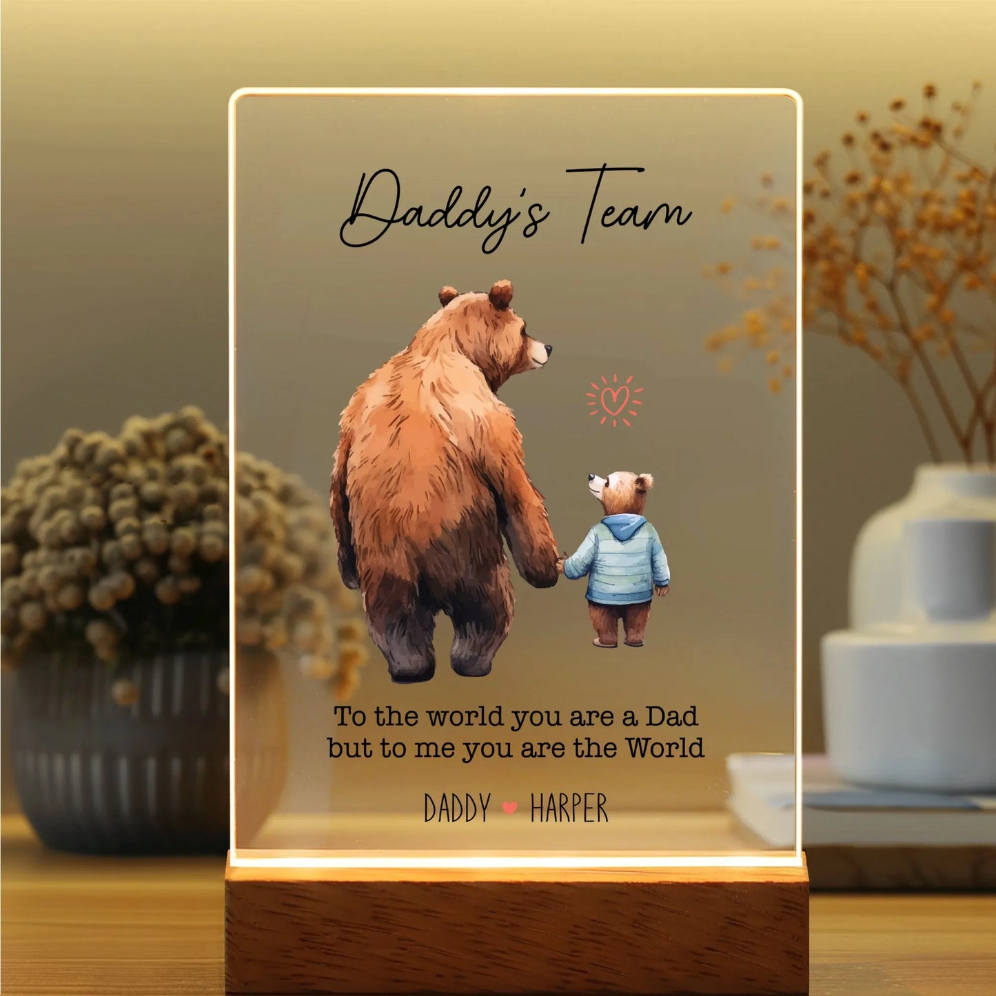 Niestandardowe światło LED, spersonalizowany portret rodzinny