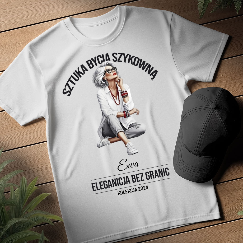 Personalizowana Bluza "Sztuka Bycia Szykowną" – Twoje Imię i Rok, Elegancja Bez Granic, Wyjątkowy Prezent dla Niej