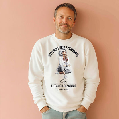 Personalizowana Bluza "Sztuka Bycia Szykowną" – Twoje Imię i Rok, Elegancja Bez Granic, Wyjątkowy Prezent dla Niej