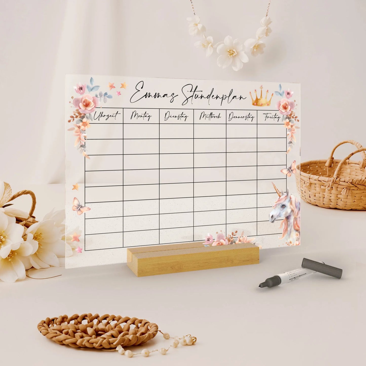 Planer tygodniowy ze szkła akrylowego można czyścić