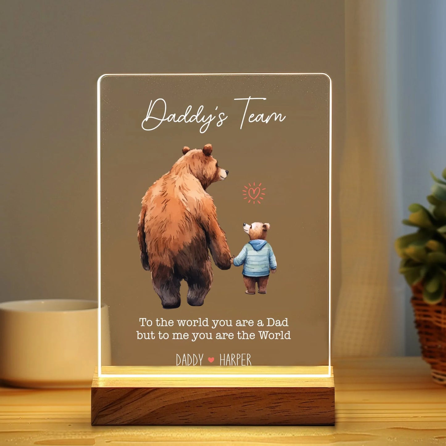 Niestandardowe światło LED, spersonalizowany portret rodzinny