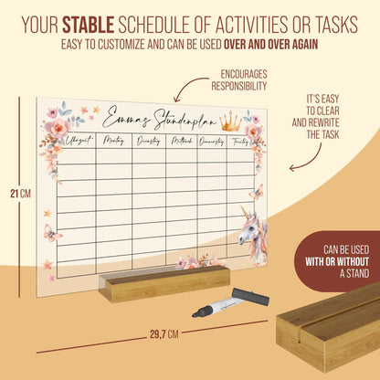 Planer tygodniowy ze szkła akrylowego można czyścić