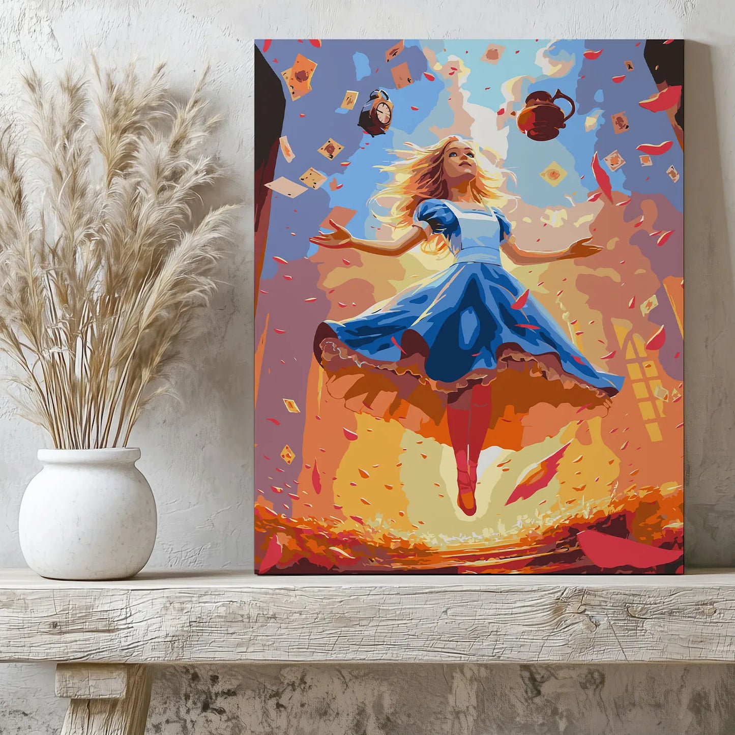 Obraz Po Numerach "Alicja w Krainie Czarów" – Malowanie po Numerach, Zestaw Artystyczny dla Dorosłych i Dzieci