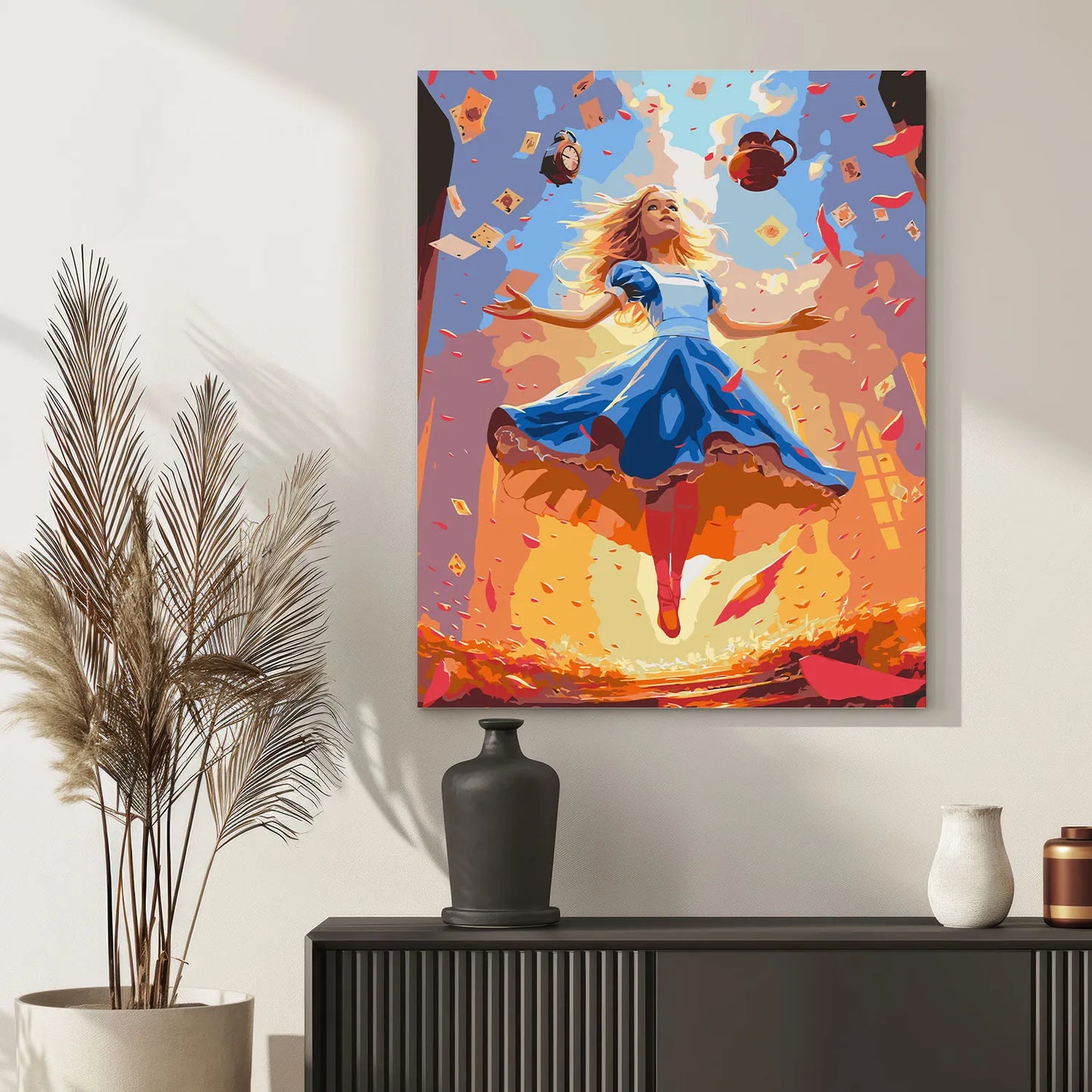 Obraz Po Numerach "Alicja w Krainie Czarów" – Malowanie po Numerach, Zestaw Artystyczny dla Dorosłych i Dzieci