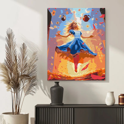 Obraz Po Numerach "Alicja w Krainie Czarów" – Malowanie po Numerach, Zestaw Artystyczny dla Dorosłych i Dzieci