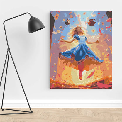 Obraz Po Numerach "Alicja w Krainie Czarów" – Malowanie po Numerach, Zestaw Artystyczny dla Dorosłych i Dzieci