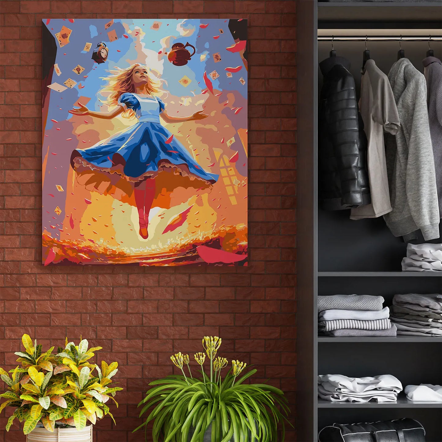 Obraz Po Numerach "Alicja w Krainie Czarów" – Malowanie po Numerach, Zestaw Artystyczny dla Dorosłych i Dzieci