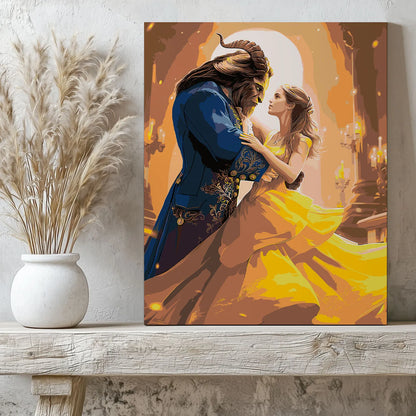 Obraz Po Numerach "Piękna i Bestia" – Malowanie po Numerach, Zestaw Artystyczny, Relaks i Sztuka DIY