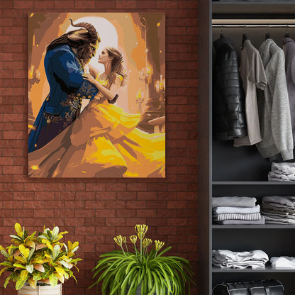 Obraz Po Numerach "Piękna i Bestia" – Malowanie po Numerach, Zestaw Artystyczny, Relaks i Sztuka DIY