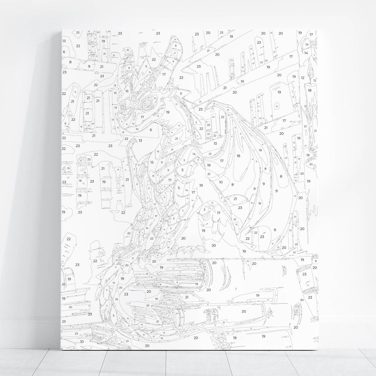 Obraz Po Numerach "Smok Strażnik Ksiąg" – Malowanie po Numerach, Fantastyczny Klimat i Magia Wiedzy