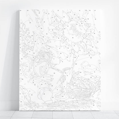 Obraz Po Numerach "Leśny Krasnal z Książką" – Malowanie po Numerach, Bajkowy Klimat i Letnia Beztroska