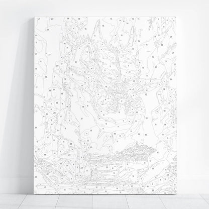 Obraz Po Numerach "Hobbit i Smok" – Malowanie po Numerach, Fantastyczna Przygoda w Grocie