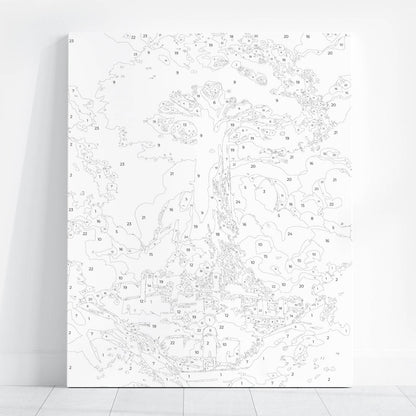 Obraz Po Numerach "Jaś i Magiczna Fasola" – Malowanie po Numerach z Bajki, Drzewo do Nieba