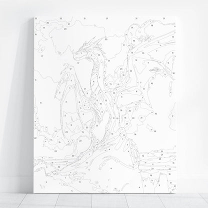 Obraz Po Numerach "Dumny Smok na Skale" – Majestatyczna Fantazja do Malowania