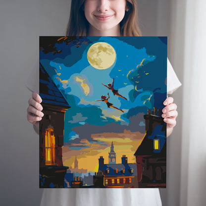 Obraz Po Numerach "Peter Pan – Nocny Lot nad Londynem" – Magiczna Przygoda dla Każdego