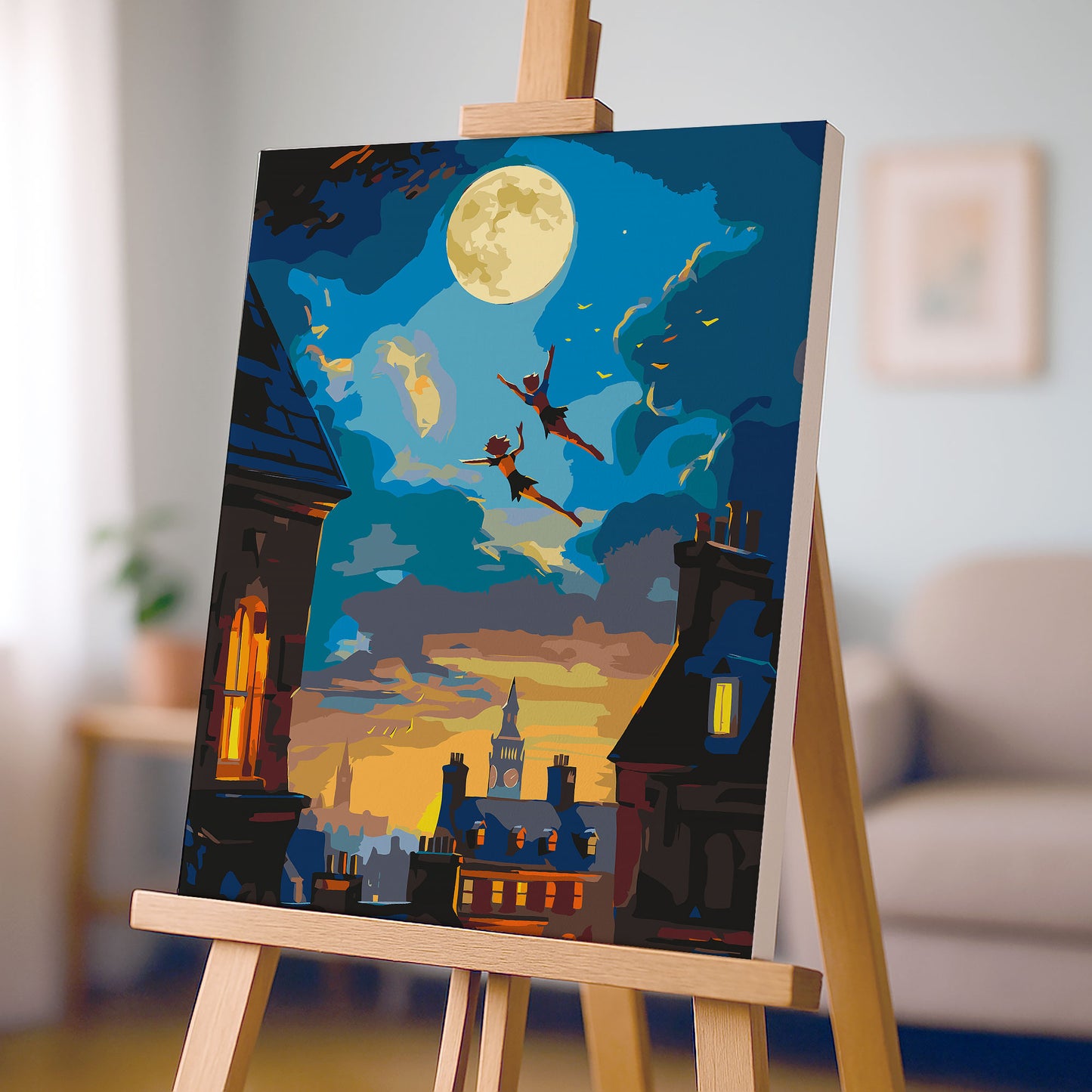 Obraz Po Numerach "Peter Pan – Nocny Lot nad Londynem" – Magiczna Przygoda dla Każdego