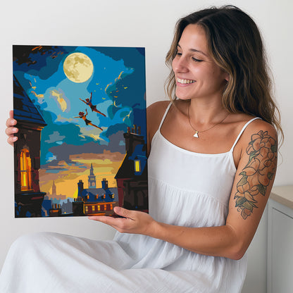 Obraz Po Numerach "Peter Pan – Nocny Lot nad Londynem" – Magiczna Przygoda dla Każdego