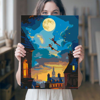 Obraz Po Numerach "Peter Pan – Nocny Lot nad Londynem" – Magiczna Przygoda dla Każdego