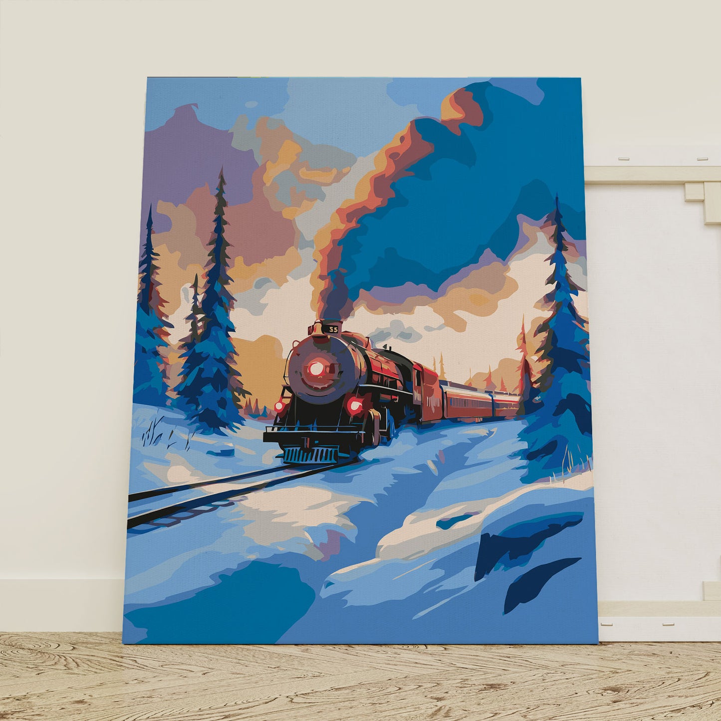 Obraz Po Numerach "Polar Express – Zimowy Pociąg do Krainy Magii" – Idealny na Długie Wieczory