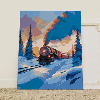 Obraz Po Numerach "Polar Express – Zimowy Pociąg do Krainy Magii" – Idealny na Długie Wieczory