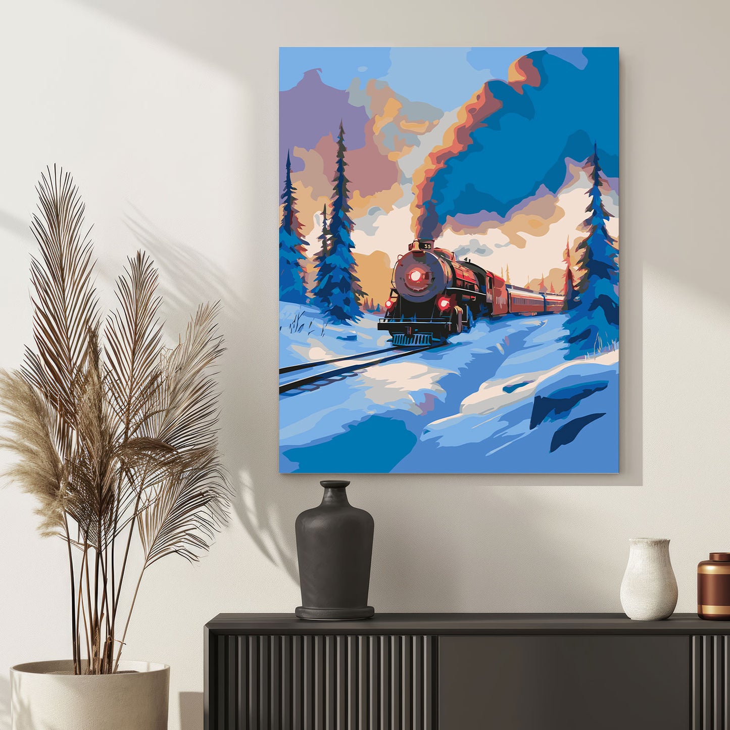 Obraz Po Numerach "Polar Express – Zimowy Pociąg do Krainy Magii" – Idealny na Długie Wieczory