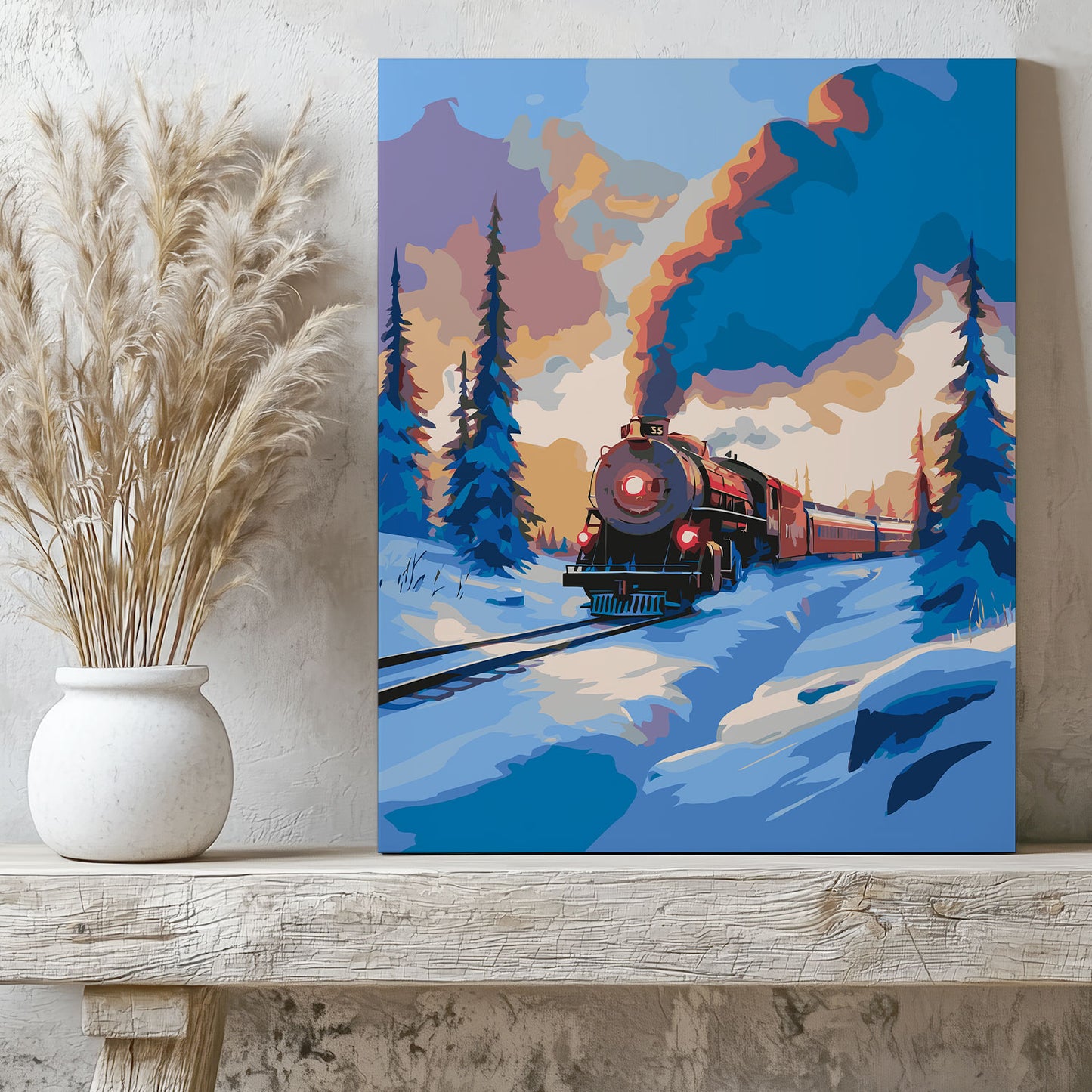 Obraz Po Numerach "Polar Express – Zimowy Pociąg do Krainy Magii" – Idealny na Długie Wieczory