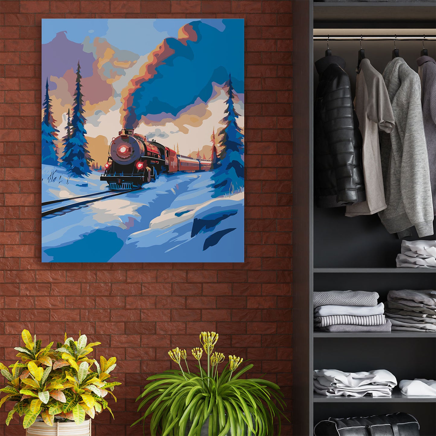 Obraz Po Numerach "Polar Express – Zimowy Pociąg do Krainy Magii" – Idealny na Długie Wieczory