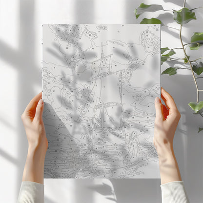 Obraz Po Numerach "Czerwone Żagle – Romantyczny Zachód Słońca"