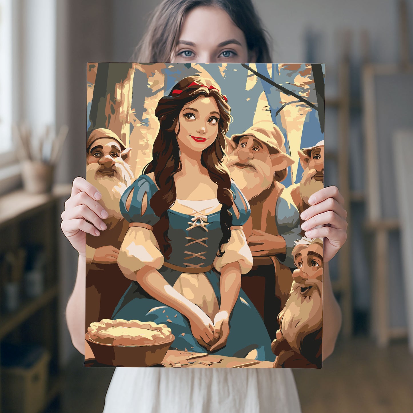 Obraz Po Numerach "Królewna Śnieżka i Siedmiu Krasnoludków"