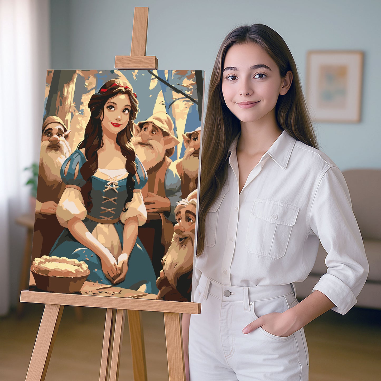 Obraz Po Numerach "Królewna Śnieżka i Siedmiu Krasnoludków"