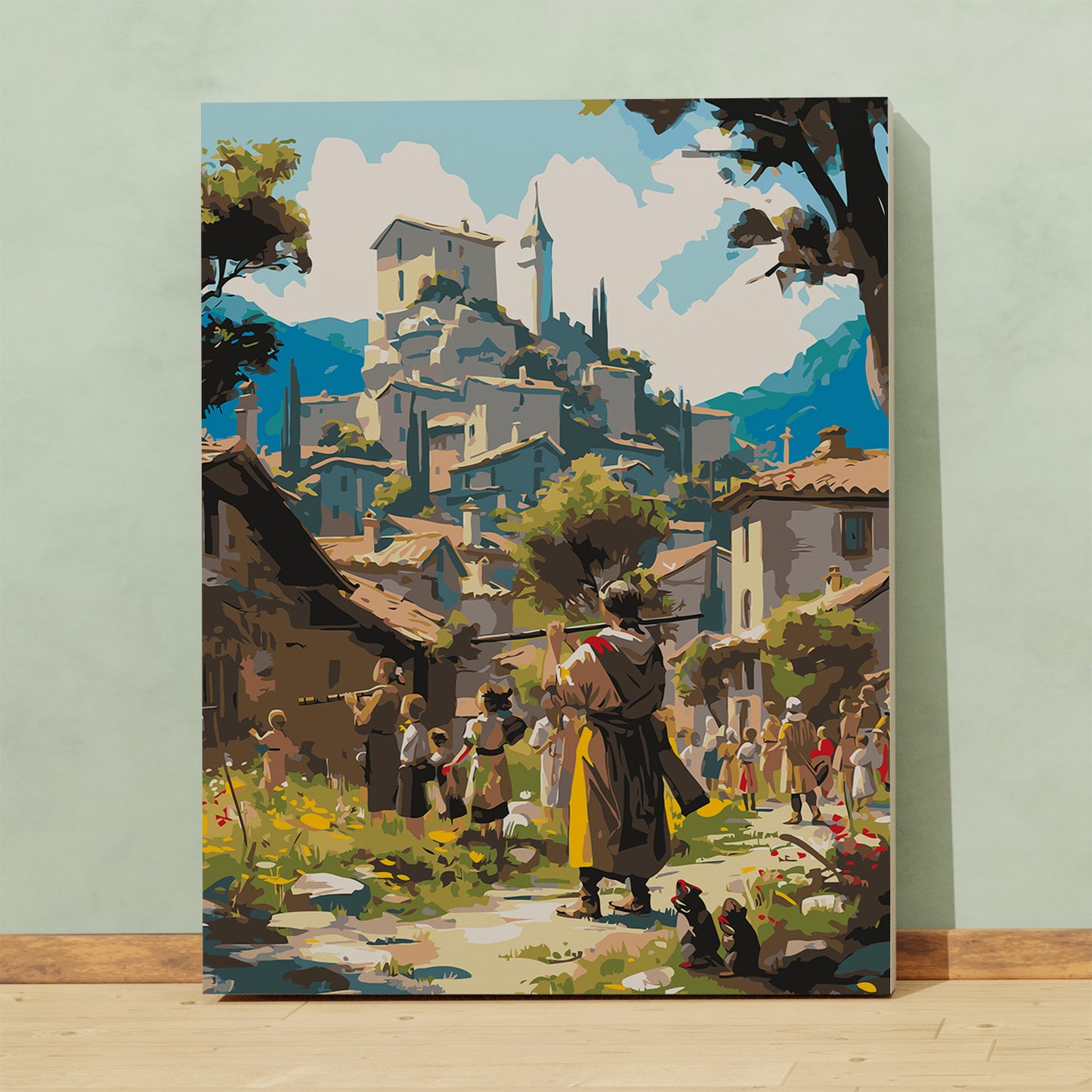 Obraz Po Numerach "Flecista z Hameln" – Bajkowa Scena z Dziećmi i My szami