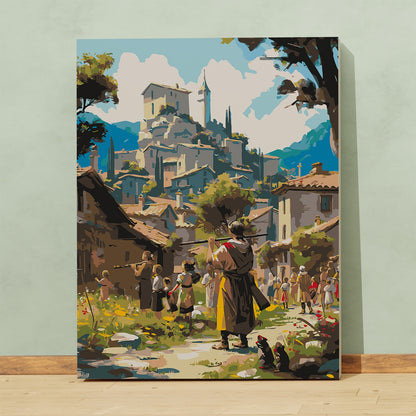 Obraz Po Numerach "Flecista z Hameln" – Bajkowa Scena z Dziećmi i My szami