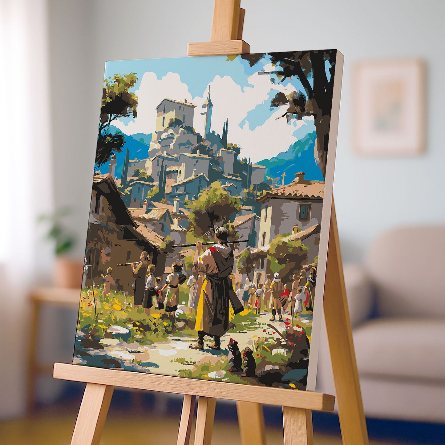 Obraz Po Numerach "Flecista z Hameln" – Bajkowa Scena z Dziećmi i My szami