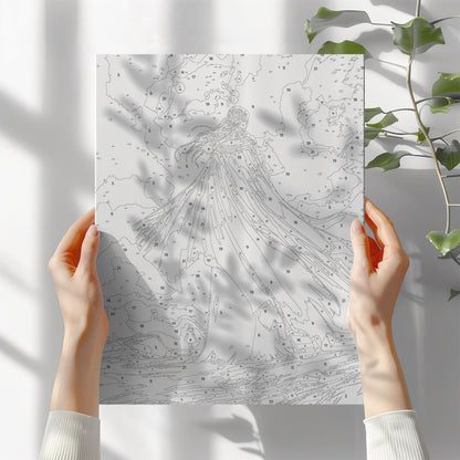 Obraz Po Numerach "Królowa Śniegu" – Baśniowa Zimowa Scena