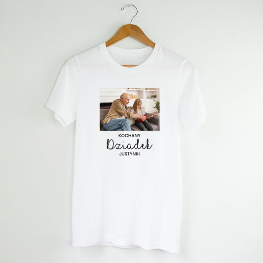 Kochany Dziadek koszulka ze zdjęciem i imieniem