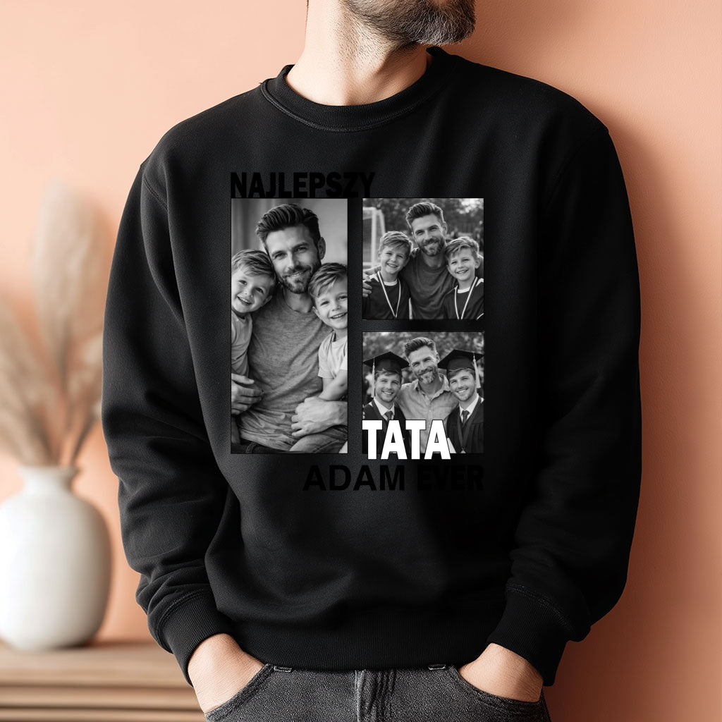 Koszulka dla taty ze zdjęciem – Najlepszy Tata Ever, personalizowany prezent na Dzień Ojca