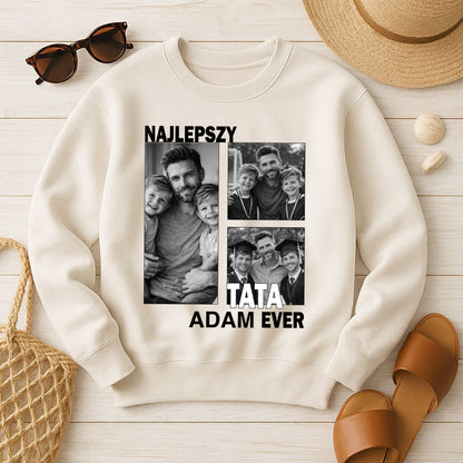 Koszulka dla taty ze zdjęciem – Najlepszy Tata Ever, personalizowany prezent na Dzień Ojca