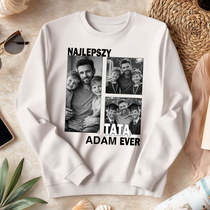 Koszulka dla taty ze zdjęciem – Najlepszy Tata Ever, personalizowany prezent na Dzień Ojca