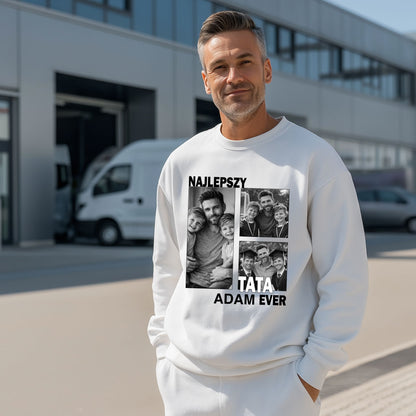 Koszulka dla taty ze zdjęciem – Najlepszy Tata Ever, personalizowany prezent na Dzień Ojca