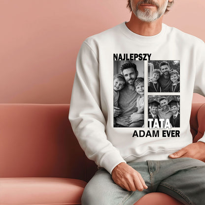 Koszulka dla taty ze zdjęciem – Najlepszy Tata Ever, personalizowany prezent na Dzień Ojca