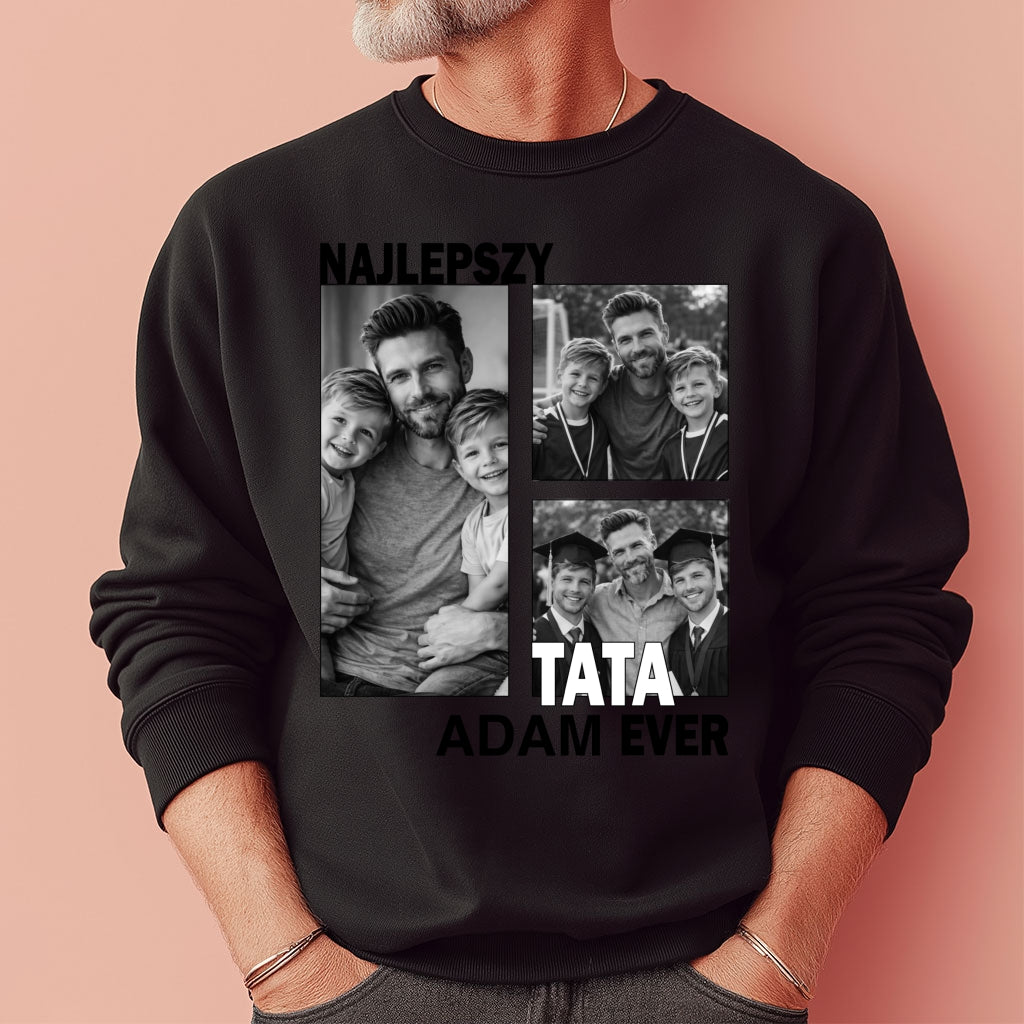 Koszulka dla taty ze zdjęciem – Najlepszy Tata Ever, personalizowany prezent na Dzień Ojca