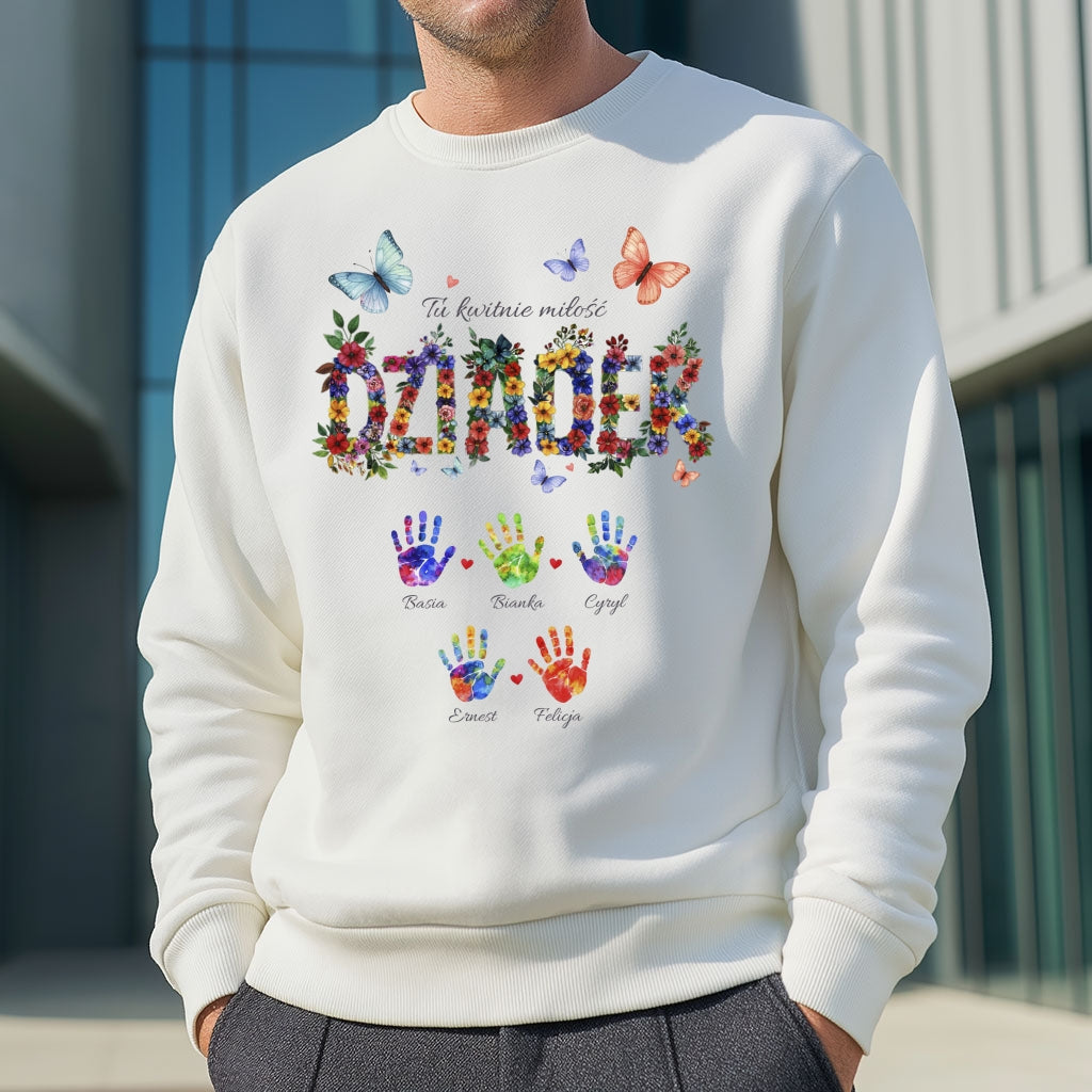 Dziadek - Tu kwitnie miłość, Personalizowany prezent z imionami wnuków