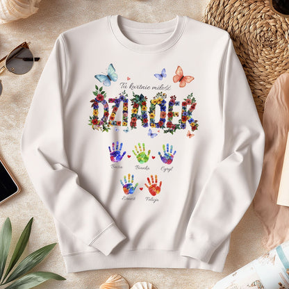 Dziadek - Tu kwitnie miłość, Personalizowany prezent z imionami wnuków