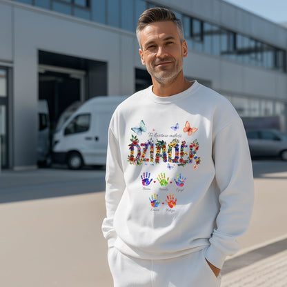 Dziadek - Tu kwitnie miłość, Personalizowany prezent z imionami wnuków