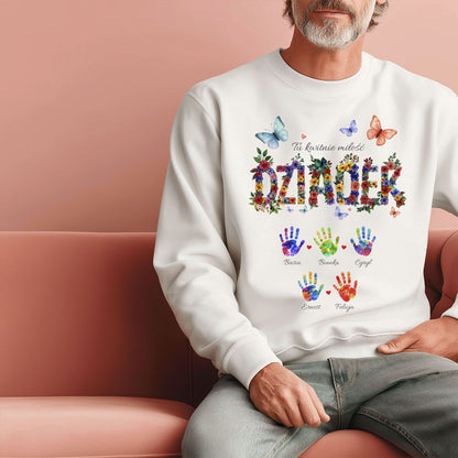 Dziadek - Tu kwitnie miłość, Personalizowany prezent z imionami wnuków