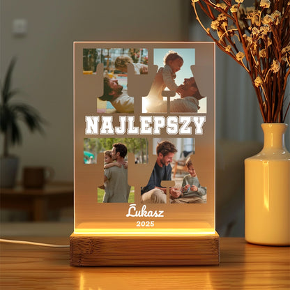 Podświetlany Znak Akrylowy ze Zdjęciem Tata
