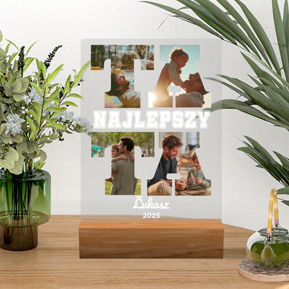 Podświetlany Znak Akrylowy ze Zdjęciem Tata